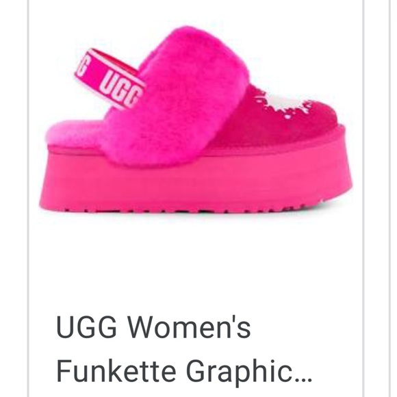 UGG Shoes - Ugg funkette graphic heart splatter platform slippers NWOB